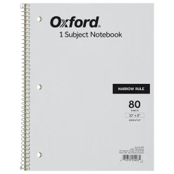 Subject Notebooks|Oxford 1-Subject Notebooks, 8" x 10", Narrow Ruled, 80 Sheets, Kraft (25-403R)
