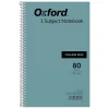 Subject Notebooks|Oxford 1-Subject Notebooks, 6" x 9.5", College Ruled, 80 Sheets, Blue (65121)