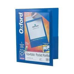 Pocket Folders|Oxford ViewFolio Twin Presentation Folder, Blue (OXF 57441)