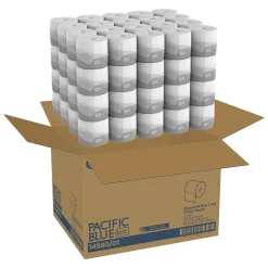 Recycled Toilet Paper, 1-Ply, White, 1210 Sheets/Roll, 80 Rolls/Carton (1458001/14500)<Pacific Blue Basic Clearance