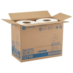 Pacific Blue Recycled Jumbo Jr. Toilet Paper, 2-Ply, White, 1000 ft./Roll, 8 Rolls/Carton (12798)<Pacific Blue Basic Best