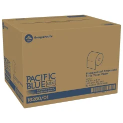 Standard Toilet Paper, 2-Ply, White, 550 Sheets/Roll, 80 Rolls/Carton (18280/01)<Pacific Blue Select Sale