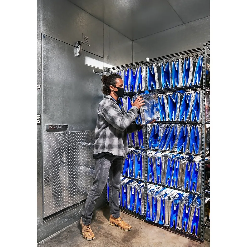 PACKiT Fresh Eco Freeze Tote, Large, Silver/Blue, 4/Carton (PKF-UD-MAG)