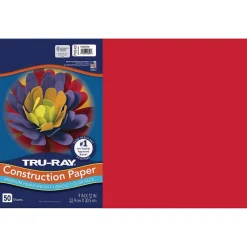 Construction Paper*Pacon 12" x 18" Construction Paper, Festive Red, 50 Sheets/Pack (P103432)