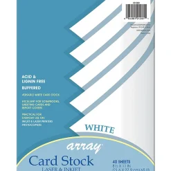 Card Stock*Pacon ® Card Stock, White, 8-1/2" x 11", 40 Sheets Per Pack, 3 Packs (PAC101281-3)