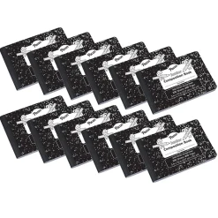 Composition Notebooks|Pacon Composition Notebooks, 5" x 7.5", Wide Ruled, 100 Sheets, Black, 12/Bundle (PACMMK37090-12)