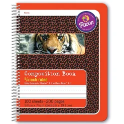 Composition Notebooks|Pacon Composition Notebooks, 9.75" x 7.5", Wide Ruled, 100 Sheets, Multicolor, 6/Bundle (PAC2432-6)