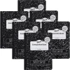 Composition Notebooks|Pacon Composition Notebooks, 9.75" x 7.5", Wide Ruled, 100 Sheets, Black, 6/Bundle (PACMMK37101DE-6)