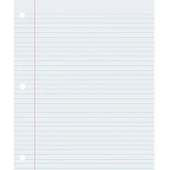 Filler Paper|Pacon Composition Writing Paper, 8.5" x 11", 3-Hole Punched, 500 Sheets/Pack, 2/Bundle (PAC2405-2)