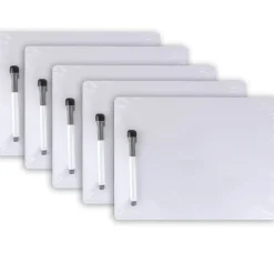 Dry Erase*Pacon ® Dry Erase Whiteboard, 1-Sided, Plain, with Marker/Eraser, 9" x 12", 5 Sets (PACAC9881C1-5)