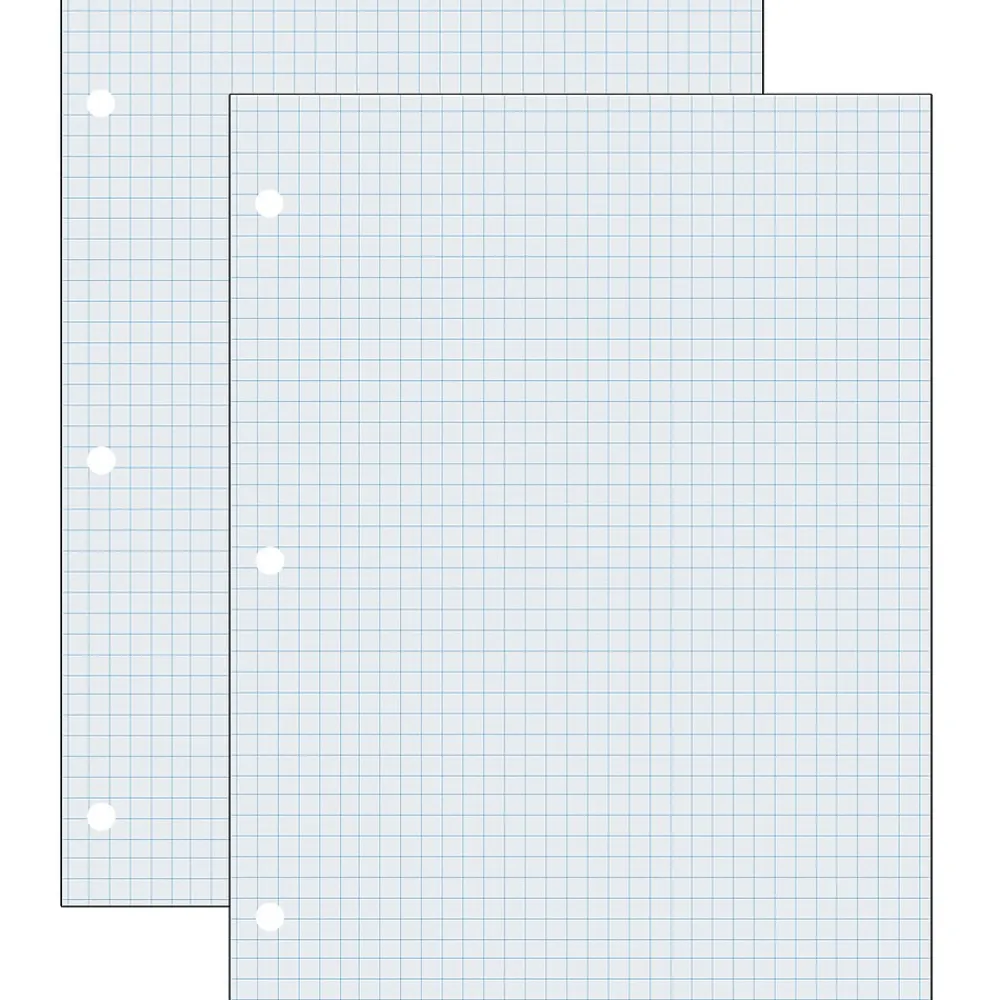 Filler Paper|Pacon Graph Paper, 8.5" x 11", 3-Hole Punched, 500 Sheets/Pack, 2 Packs/Bundle (PAC2414-2)