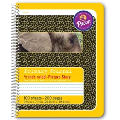 Journals|Pacon Spiral Bound Compostion Book Hardcover Journal, 9.75" x 7.5", Yellow Elephant (PAC2430)