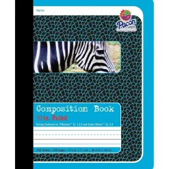 Composition Notebooks|Pacon 1-Subject Composition Notebooks, 9.75" x 7.5", College Ruled, 200 Sheets, Blue (P2425)