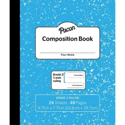 Composition Notebooks|Pacon 1-Subject Composition Notebooks, 9.75" x 7.5", College Ruled, 24 Sheets, Blue (PACMMK37138)