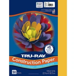 Construction Paper*Pacon Tru-Ray 9" x 12" Construction Paper, Gold, 50 Sheets/Pack, 6/Pack (PAC102997)