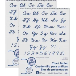 Easel Paper Pads*Pacon Unruled Cursive Cover Chart Tablet Easel Pad, 24" x 32", White, 25 Sheets/Pad, Pack of 2 (PAC74510-2)