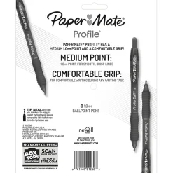 Pens|Paper Mate Ballpoint Pen, Profile Retractable Pen, Medium Point, Assorted Ink, 8 Count (2097014)