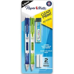Pencils|Paper Mate Clearpoint Mechanical Pencil, 0.9mm, #2 Medium Lead, 2/Pack (1759214)