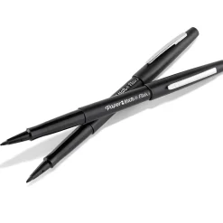 Pens|Paper Mate Flair Felt Pens, Medium Point, 0.7mm, Black Ink, Dozen (8430152)