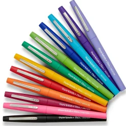 Pens|Paper Mate Flair Felt Pens, Medium Point, 0.7mm, Assorted Ink, Dozen (74423)