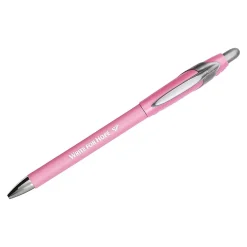 Pens|Paper Mate FlexGrip Elite Write for Hope Retractable Ballpoint Pen, Medium Point, Black Ink, Dozen (70672)
