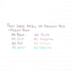 Pens|Paper Mate InkJoy 100 Retractable Ballpoint Pen, Medium Point, Red Ink, 12/Pack (1951252)