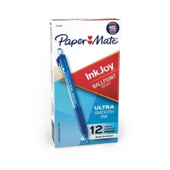 Pens|Paper Mate InkJoy 300 RT Retractable Ballpoint Pen, Medium Point, Blue Ink, Dozen (1951259)