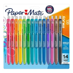 Pens|Paper Mate InkJoy Retractable Gel Pens, Fine Point, Assorted Ink, 14/Pack (1988991)
