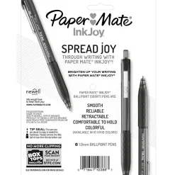 Pens|Paper Mate InkJoy 300RT Retractable Ballpoint Pen, Medium Point, Black Ink, 8/Pack (1781565/1945920)
