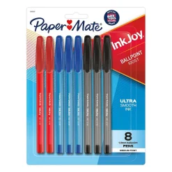 Pens|Paper Mate InkJoy 100ST Ballpoint Pen, Medium Point, Assorted Ink, 8/Pack (1945930)