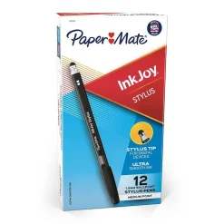 Pens|Paper Mate InkJoy Stylus Ballpoint Pen, Medium Point, Black Ink, Dozen (1951348)