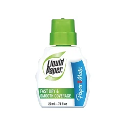 Correction & White-Out|Paper Mate Liquid Paper Correction Fluid, 22ml., White, 12/Pack (56401)