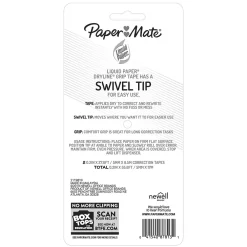 Correction & White-Out|Paper Mate Liquid Paper DryLine Grip Correction Tape, White, 2/Pack (87813)