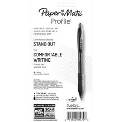 Pens|Paper Mate Profile Retractable Ballpoint Pen, Bold Point, Blue Ink, 4/Pack (89472)