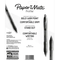 Pens|Paper Mate Profile Retractable Ballpoint Pen, Bold Point, Assorted Ink, 8/Pack (54549)