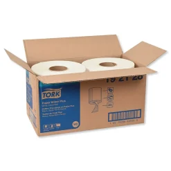 Tork Paper Wiper Plus, 9.8 x 15.2, White, 300/Roll, 2 Rolls/Carton