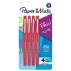 Pens|Paper Mate PaperMate Flair Felt Pen, Medium Point, 0.7mm, Red Ink, 4 Pack (84244)