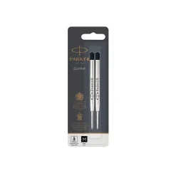Pens|Parker Quink Gel-Ink Pen Refill, Medium Tip, Black Ink, 2/Pack (1950362)