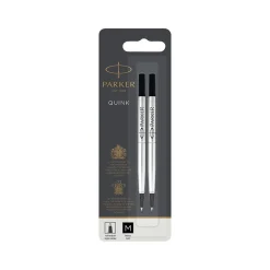 Pens|Parker Quink Rollerball Pen Refill, Medium Tip, Black Ink, 2/Pack (1950325)