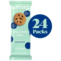 Partake Soft Chocolate Chip Cookie Snack Pack, 1.09 oz, 24/Pack (220-02418)