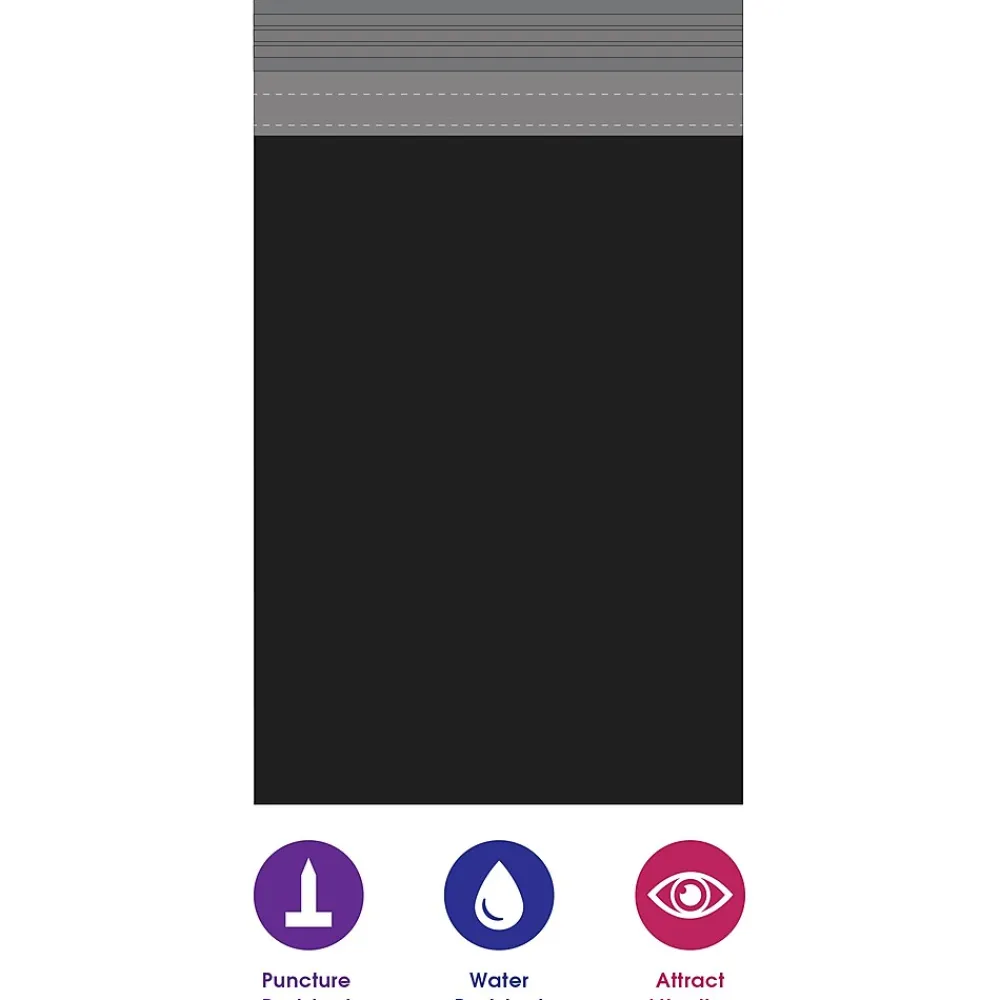 Best Partners Brand Colored Poly Mailers, 14.5" x 19", Black, 100/Case (CPM1419BK)