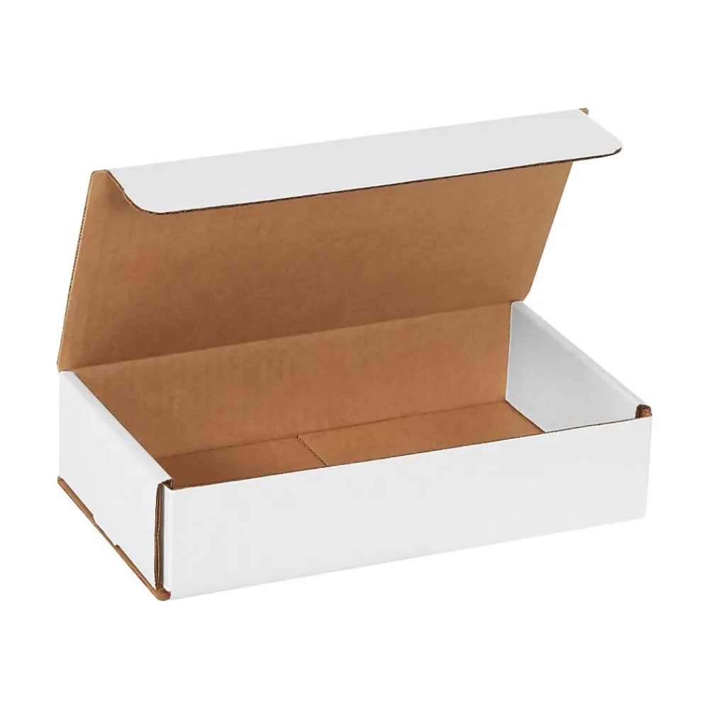 Online Unbranded Partners Brand Corrugated Mailers, 9" x 5" x 2", White, 50/Bundle (M952)
