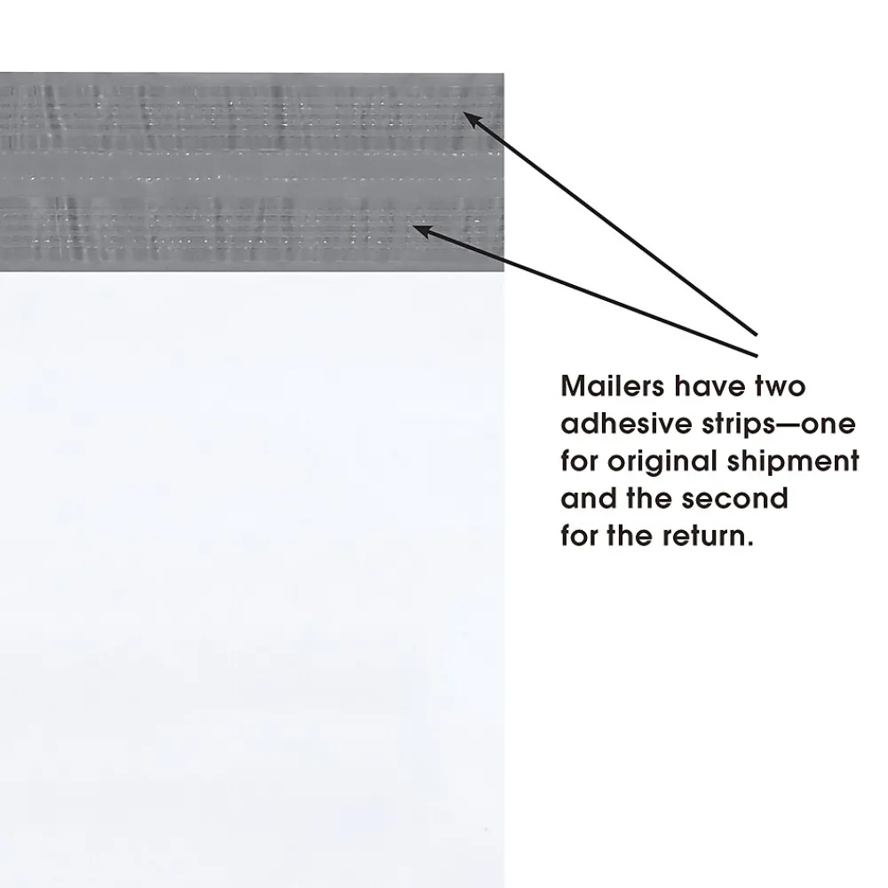 New Partners Brand Returnable Poly Mailers, 19" x 24", White, 100/Case (RPM1924)