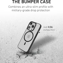 PEEL Bumper Series MagSafe Phone Case for iPhone 15 Pro Case, Shock Absorbing, Black (I15_PRO_BUMPER_BLACK)