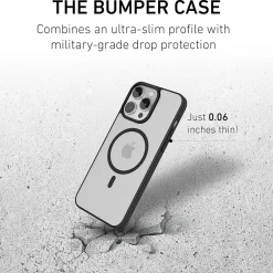 PEEL Bumper Series MagSafe Phone Case for iPhone 15 Pro Max Case, Shock Absorbing, Black (I15 PROMAX BUMPER BL)