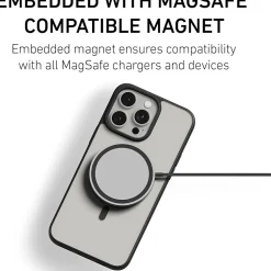 PEEL Bumper Series MagSafe Phone Case for iPhone 15 Pro Max Case, Shock Absorbing, Black (I15 PROMAX BUMPER BL)