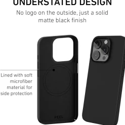 PEEL Magnetic MagSafe Phone Case for iPhone 15 Pro, Black (I15 PRO MAGSAFE BLAC)