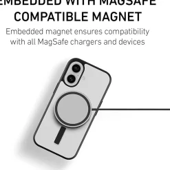 PEEL MagSafe Bumper Phone Case for iPhone 16, Shock Absorbing, Black (I16_STD_BMP_BLK)