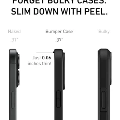 PEEL MagSafe Bumper Phone Case for iPhone 16, Shock Absorbing, Black (I16_STD_BMP_BLK)