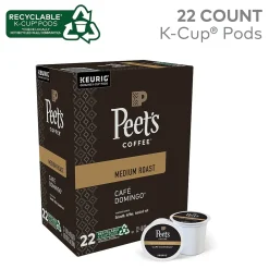 Peet's Coffee Café Domingo Coffee Keurig® K-Cup® Pods, Medium Roast, 22/Box (6543)